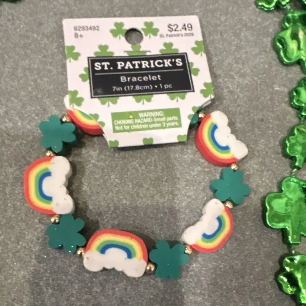 Hobby Lobby St. Patrick's Day Decorations Lot w/ Glitter Clover Garland & More